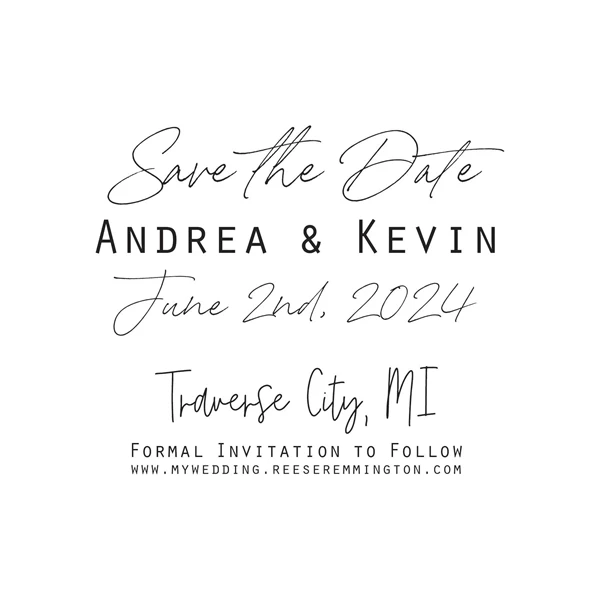 1A SAVE THE DATE Stamp - Large, Wood Handle, Custom
